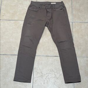 All Saints Men's Dark Brown Chinos